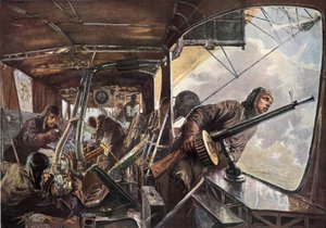 Egy Zeppelin hátuljában, miközben visszatért egy sikeres Anglia elleni támadás után